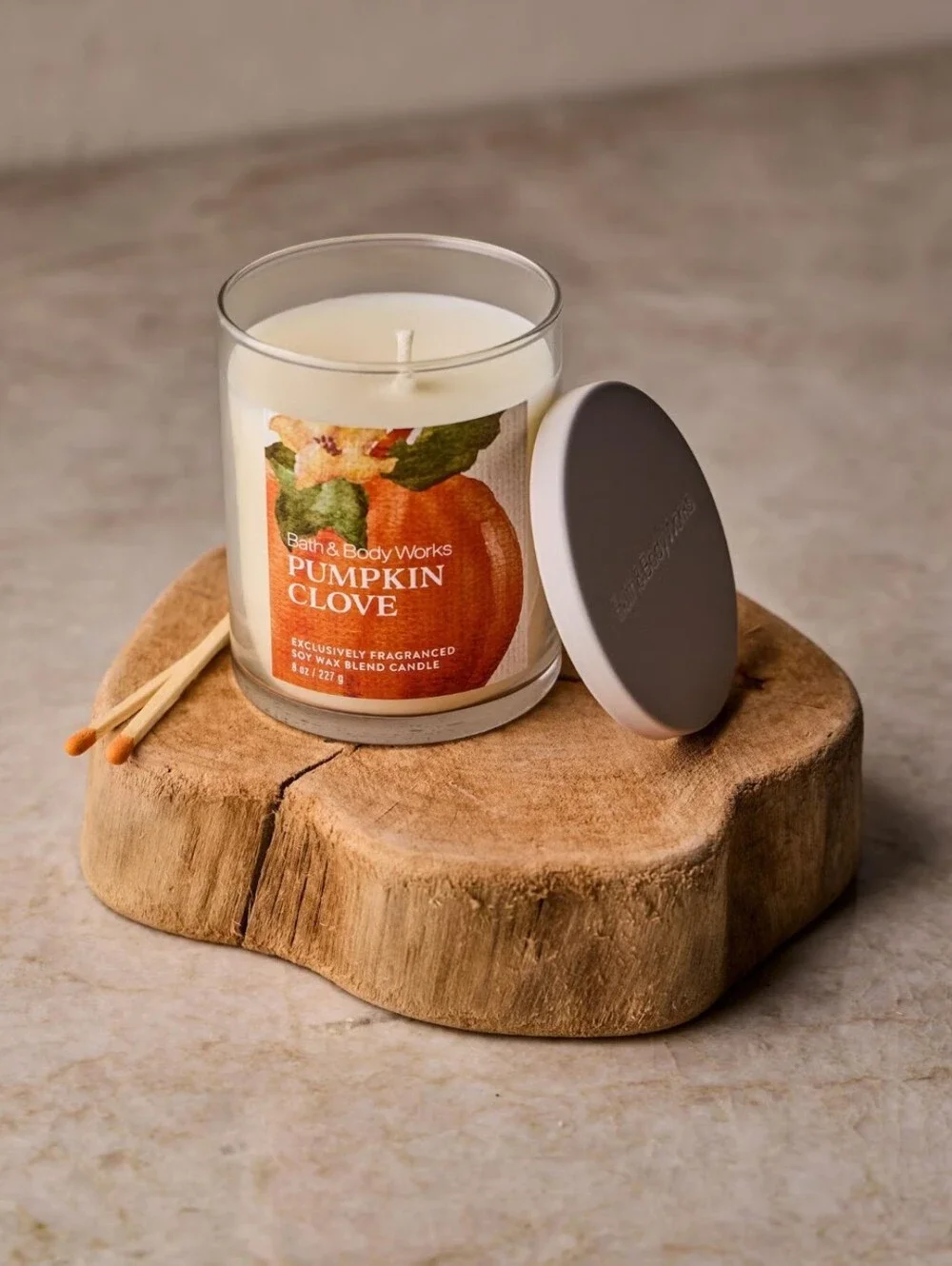 Bath & Body Works Pumpkin Clove Soy Wax Candle - Single  Wick